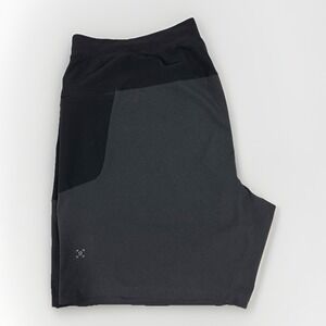 Lululemon Men's Train to Beach Short XXL 8" Black Gray Two-Tone Lined FLAW